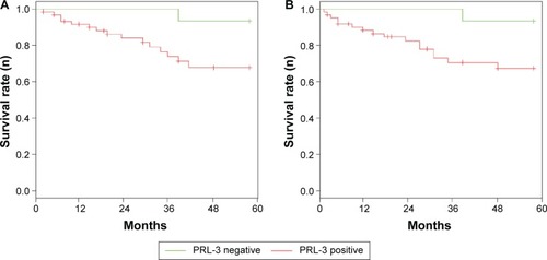 Figure 2 Kaplan–Meier curves of survival associated with PRL-3 expression in patients with Wilms’ tumor.