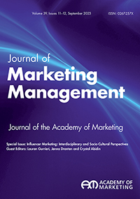 Cover image for Journal of Marketing Management, Volume 39, Issue 11-12, 2023