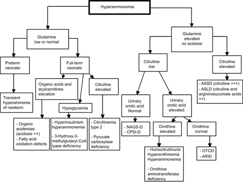 Figure 2 Diagnostic algorithm facing hyperammonemia