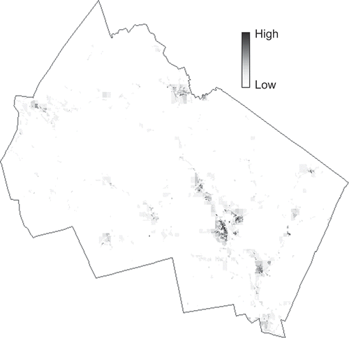 Figure 5. Population (expected count) of lung cancer cases in Merrimack County, NH.