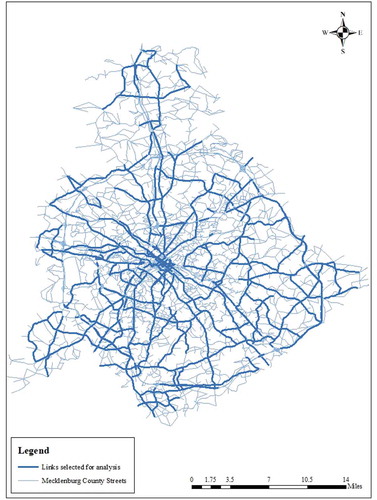 Figure 1. Links considered for the analysis.