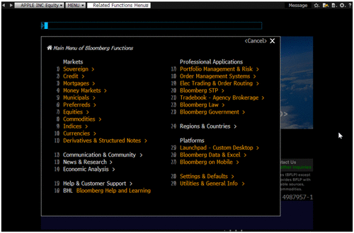 Figure 1. Bloomberg Professional—Home screen.