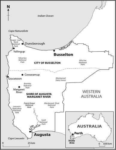 Figure 1. The Margaret River region in Western Australia. Source: Authors.