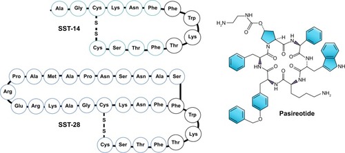 Figure 1 Somatostatin and pasireotide structure.