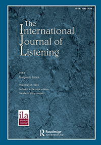 Cover image for International Journal of Listening, Volume 33, Issue 2, 2019