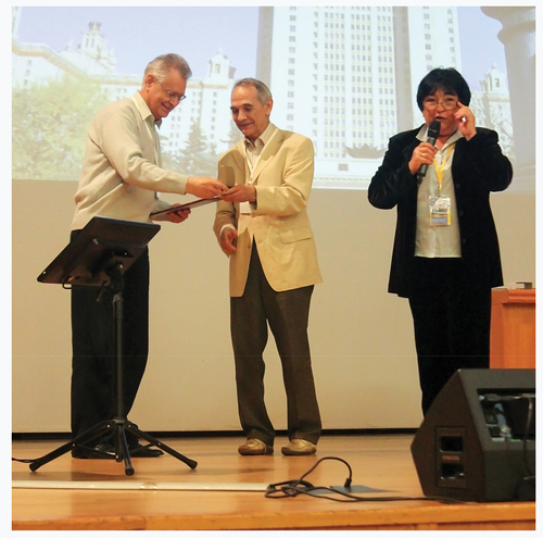 Figure 2. Dr Torgova (right) during an award ceremony of the Fredericks medal.