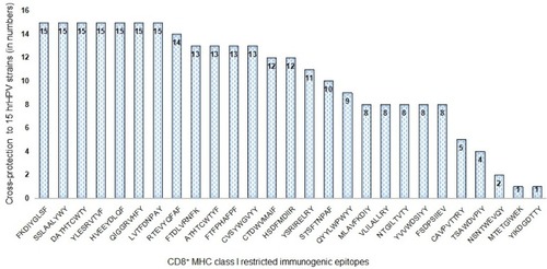 Figure 2 Conservation across hrHPV strains by the CD8+ HPV45 immunogenic epitopes.