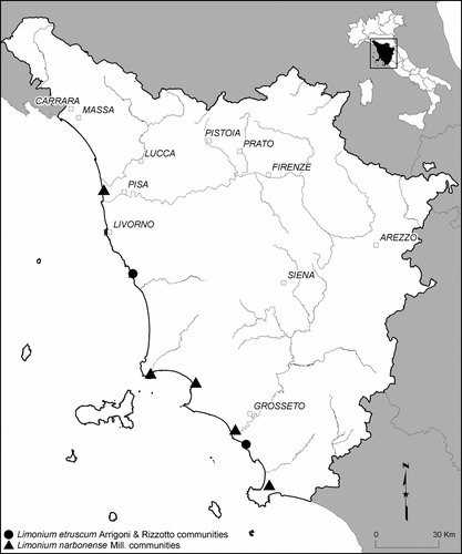 Fig. 1 Locations of the surveys. Fig. 1 Localités des relevés.