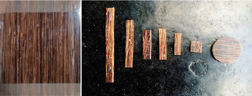 Figure 4. Fabricated composite laminate and specimens.