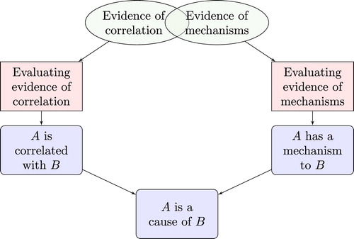 Figure 5. Treating evidence of mechanisms alongside evidence of correlation, as motivated by RWT.