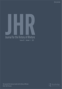 Cover image for Journal for the History of Rhetoric, Volume 24, Issue 3, 2021