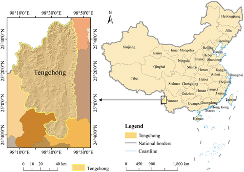 Figure 1. Location of Tengchong County, Yunnan Province, China.