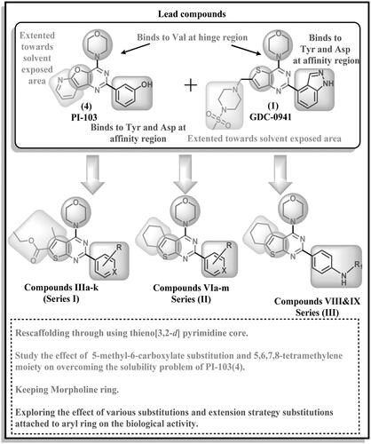Figure 4. Design of proposed new PI3K inhibitors by structural modification of the lead compound PI-103.