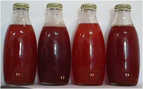 Figure 3. Bottled strawberry crushes after 120 days storage period.