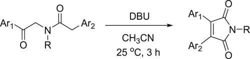 Scheme 14. Synthesis of symmetrical/unsymmetrical 3,4-diaryl maleimides.