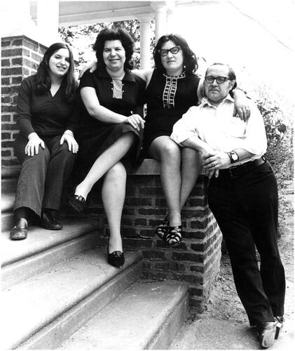 Figure 1. Elizabeth with Rhoda, Rochelle, and Kenneth S. Goldstein at their home in Philadelphia, 1972 (courtesy of the Rochelle and Kenneth S. Goldstein Collection).