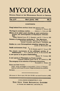 Cover image for Mycologia, Volume 54, Issue 3, 1962