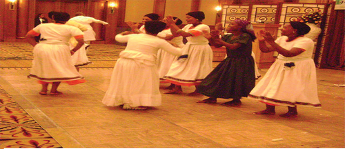 Figure 3. Elder women (mothers) at the Gichame performance (early women perform Gichame’s performance in women’s houses by the association of St. Mary’s members.).