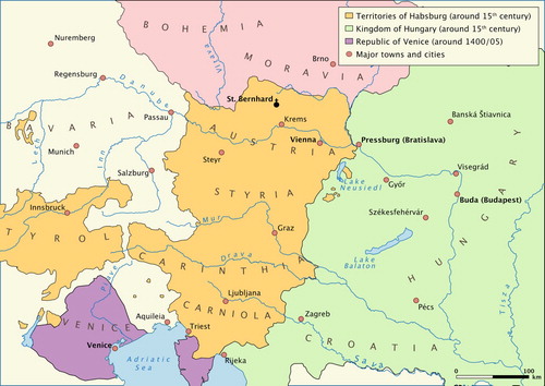 Figure 1. Map of Central Europe in the Late Medieval Ages.