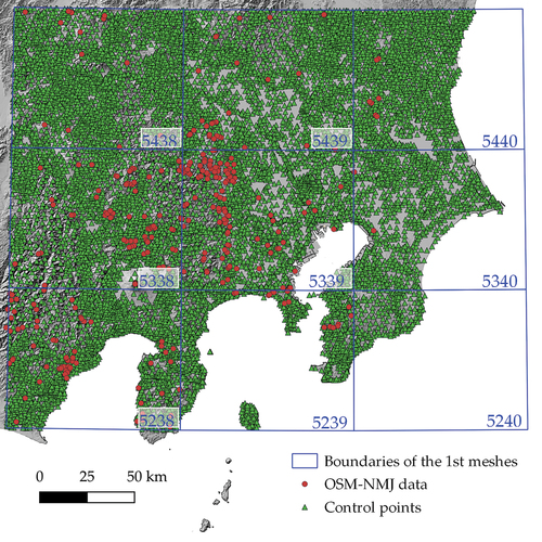 Figure 3. Distribution of OSM-NMJ data and control points.
