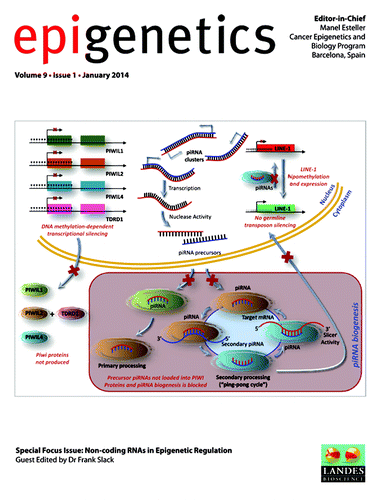 Figure 1. Cover of Epigenetics Volume 9, Issue 1.