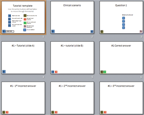 Figure 3. Template of slides used to construct an interactive presentation.