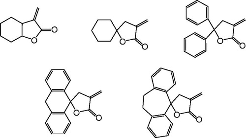 Figure 2. Synthetic derivatives of α-methylene-γ-lactones.