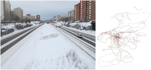 Figure 7. Close up of Invisible Tramline, by Aleksandra Ianchenko (left); Lockdown in Lancaster and Morecambe, by Louise Ann Wilson (right).