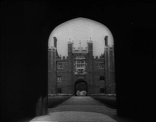 Figure 2 Opening shot of The Private Life of Henry VIII, displaying the Great Gatehouse.