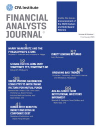 Cover image for Financial Analysts Journal, Volume 80, Issue 1, 2024