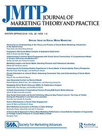 Cover image for Journal of Marketing Theory and Practice, Volume 26, Issue 1-2, 2018