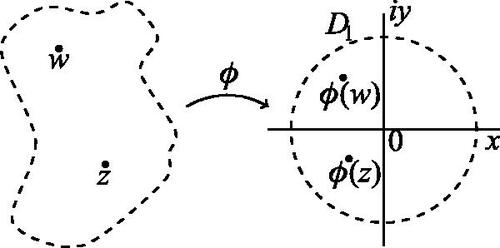 Fig. 4 Poincaré metric on an open set U homeomorphic to D1.