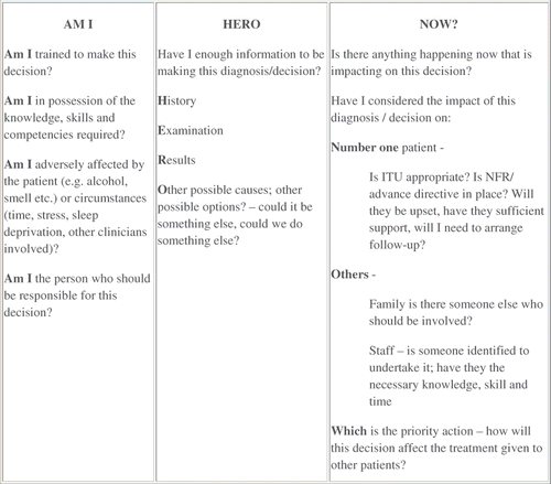 Figure 1. ‘AM I HERO NOW’ tool.