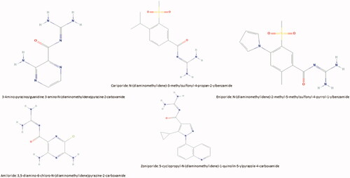 Figure 2. Different chemical formula of some of NHE1 inhibitors.
