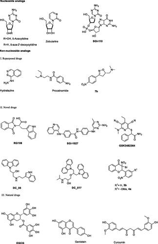 Figure 1. The approved or clinically investigated DNMT inhibitors.