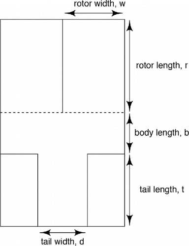 Figure 1. Paper helicopter pattern.