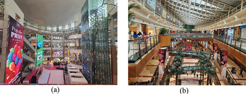 Figure 10. Ease of vertical accessibility through vertical transportation (escalators and elevators) in MKG (a); ease of horizontal accessibility through the use of bridges between corridors in PIM (b) (source: Author archives).