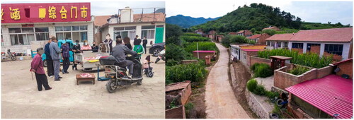 Figure 1. A social gathering place for villagers (left); A view of the countryside (right).