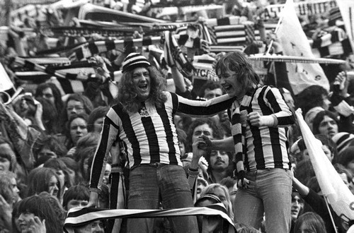 Figure 3. Newcastle United FC fans, 1974 FA Cup Final, Wembley, May 1974 (Image courtesy of PA Images (C)).