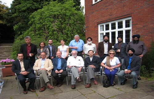 Figure 1. Paul, centre front row, with colleagues including Joyce Pettigrew, the late Darshan S. Tatla, and Dipankar Gupta, at the University of Birmingham, UK, (May 2009) at a workshop on Sikh ethnonationalism organised by the author.