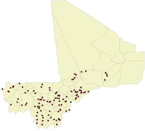 Figure 2. Survey points and administrative units