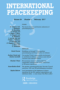 Cover image for International Peacekeeping, Volume 24, Issue 1, 2017