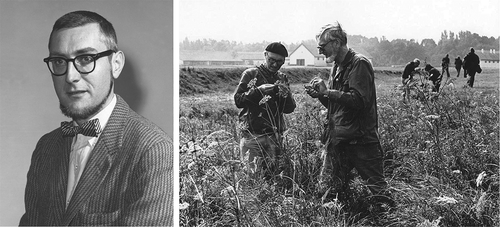 Left: Richard P. Korf, 1961. (Photographed by Howard H. Lyons, courtesy of the Plant Pathology Herbarium, Cornell University, http://www.plantpath.cornell.edu/CUPpages/CUPphotos.html.) Right: Richard P. Korf collecting in Hungary at the 8th European Mycological Congress with discomycete specialist Mirko Svrček, 1978. (Photographed by Jaroslav Klan, courtesy of the Plant Pathology Herbarium, Cornell University, http://www.plantpath.cornell.edu/CUPpages/CUPphotos.html.)