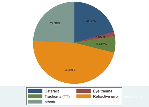 Figure 2 Possible cause of visual impairment among older adults in Southern Ethiopia, 2022.