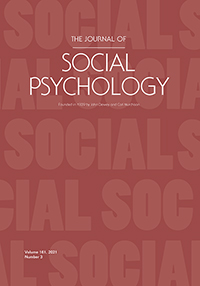 Cover image for The Journal of Social Psychology, Volume 161, Issue 3, 2021