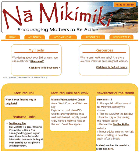 FIGURE 3 Website page for tailored telephone counseling and technology condition (color figure available online).