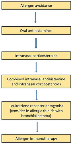 Figure 1 The treatment strategy by pharmacotherapy in allergic rhinitis.