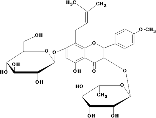 Figure 1.  Chemical structure of icariin (ICA).