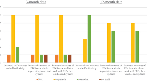 Graph 1. Implications of the EDI group reflective space 3-month data 12-month data.