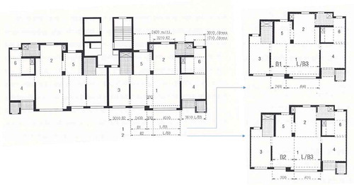 Figure 3. Generation of floorplan alternatives (Edited based on the original source: Hwaseong City Citation2012)